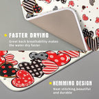 Red Heart Dish Drying Mat 16"x18" Love Dots Microfiber Dish Drainer Rack Mat - Image 3