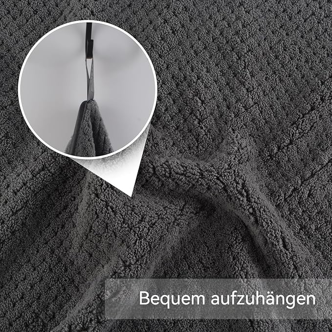 KinHwa Microfiber Hand Towels for Bathroom Soft and Absorbent Face Towels Grey - Image 5