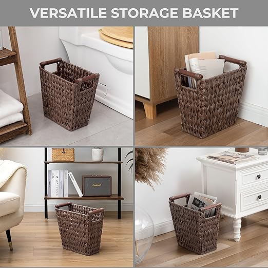 GRANNY SAYS Woven Trash Basket, Wicker Bathroom Trash Can - Image 7