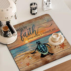 Sea Turtle Christian Dish Drying Mat - Image 2
