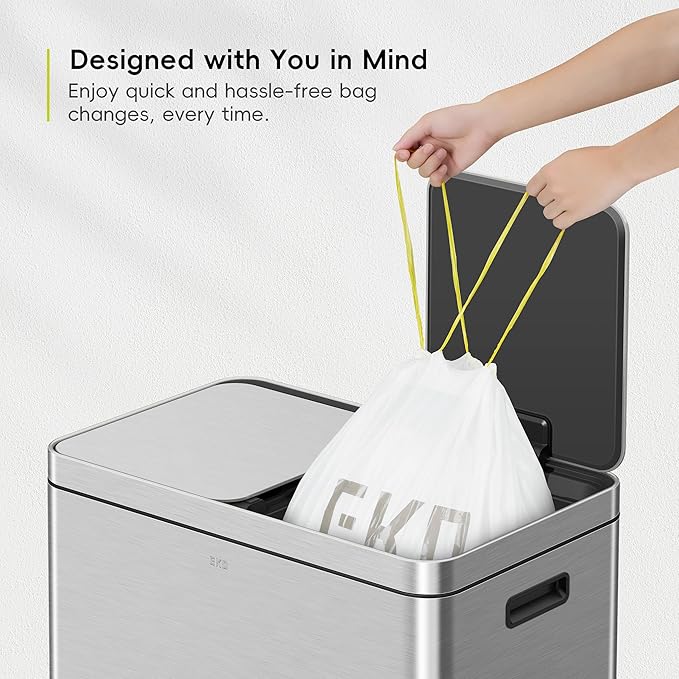 EKO 8 Gallon / 30.3 Liter, Extra-Strong Unscented Garbage Bags, Easy-Dispense - Image 8