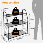 Plant Stand, 3 Tier Plant Shelf for Indoor Outdoor, Heavy Duty Metal Outdoor Plant Stand Holder Rack for Living Room Balcony and Garden, Black - Image 6