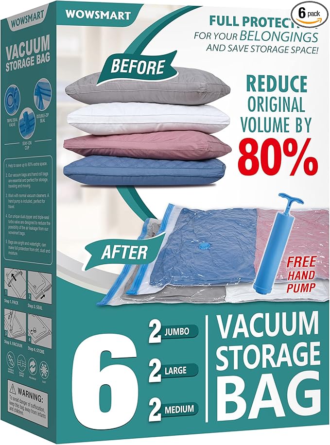 6 Pack Vacuum Storage Bags by Unknown