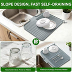 Belife Dish Drying Mat for Kitchen Counter, Silicone Dish Drainers Pad - Image 7