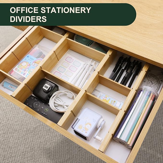 Utoplike 4 PCS Bamboo Kitchen Drawer Dividers - Image 9