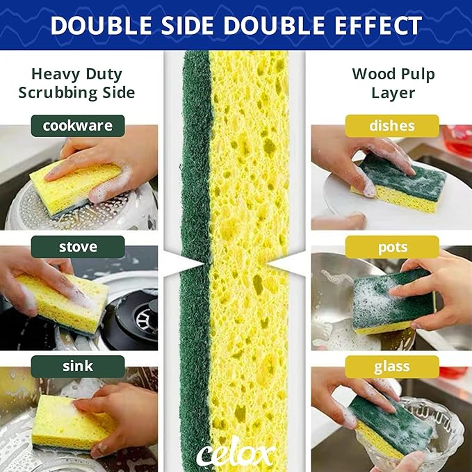 CELOX Scrub Sponge, Sponges for Dish, 6 Pack - Image 3