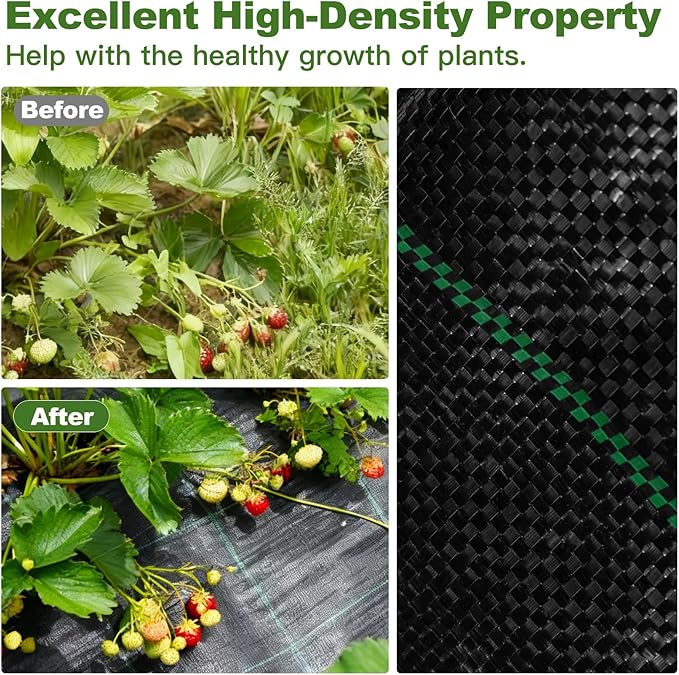 3.3FT×13FT Weed Barrier Fabric, Landscape Fabric, 3.2oz Weed Barrier Fabric - Image 3