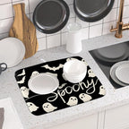 Halloween Dish Drying Mat for Kitchen Counter 16x18 Cute Ghost Black Spooky - Image 6