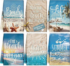 Breling Set of 6 Summer Beach Kitchen Towels Vintage Themed Dish Towel Bathroom by Breling