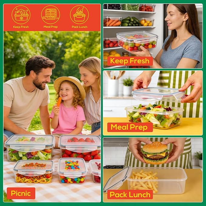 6 Pack Large Food Storage Containers - Image 9