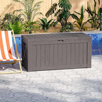 Patiowell 120 Gallon Large Deck Box, Outdoor Lockable Storage Box for Gardening Tools, Waterproof Deck Box for Patio Furniture, Brown - Image 9