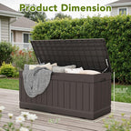 Devoko 78 Gallon Deck Box, Waterproof Resin Outdoor Storage Box for Outside and Patio, Outdoor Storage Bench Lockable for Patio Furniture, Garden Tools and Pool Supplies (Brown, 78 Gallon) - Image 7