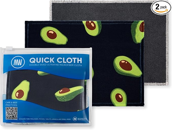 Quick Cloth Microfiber Glasses Cleaning Cloths – 5x7, 2 Pack by MicrofiberWholesale