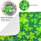 Qilmy St. Patrick's Day Shamrock Dish Drying Mat Water Absorption Tableware - Image 2