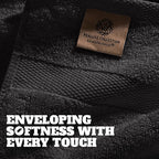 White Classic Wealuxe Black Washcloths 24 Pack - Image 3