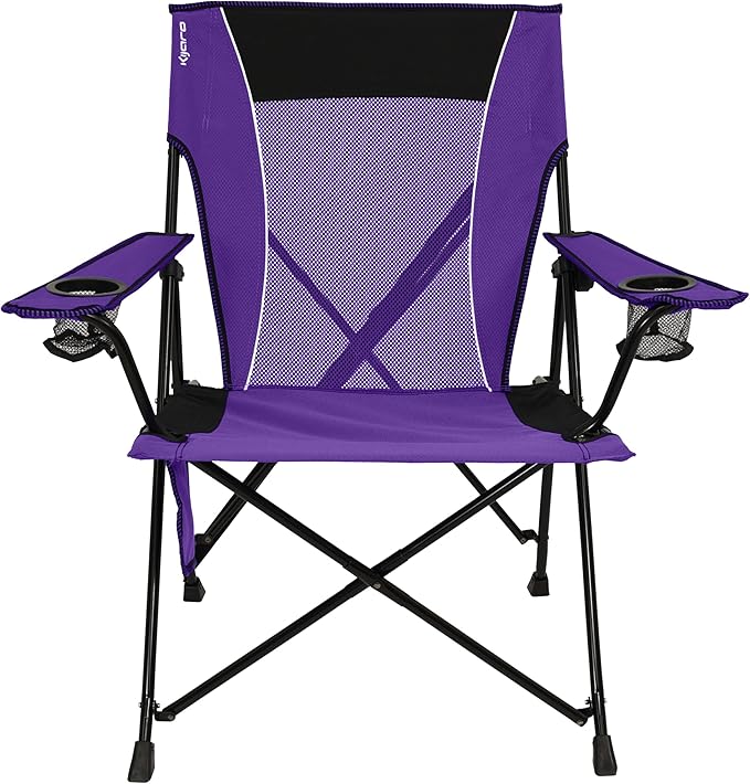 Kijaro Dual Lock Portable Camping Chairs - Enjoy the Outdoors with a Versatile Folding Chair, Sports Chair, Outdoor Chair & Lawn Chair - Dual Lock Feature Locks Position – Kawachi Purple - Image 4