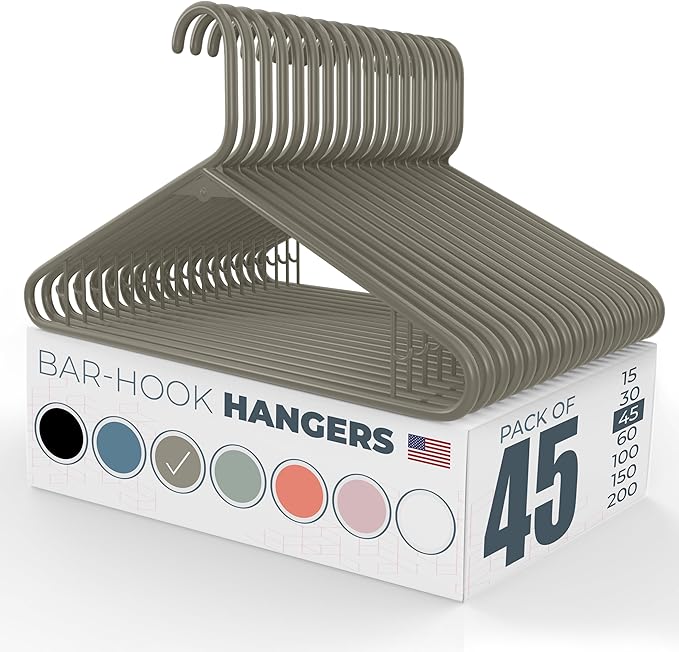 Neaties Plastic Hangers 45 Pack – Made in The USA – 6lb Capacity Standard by NeatiesHangers