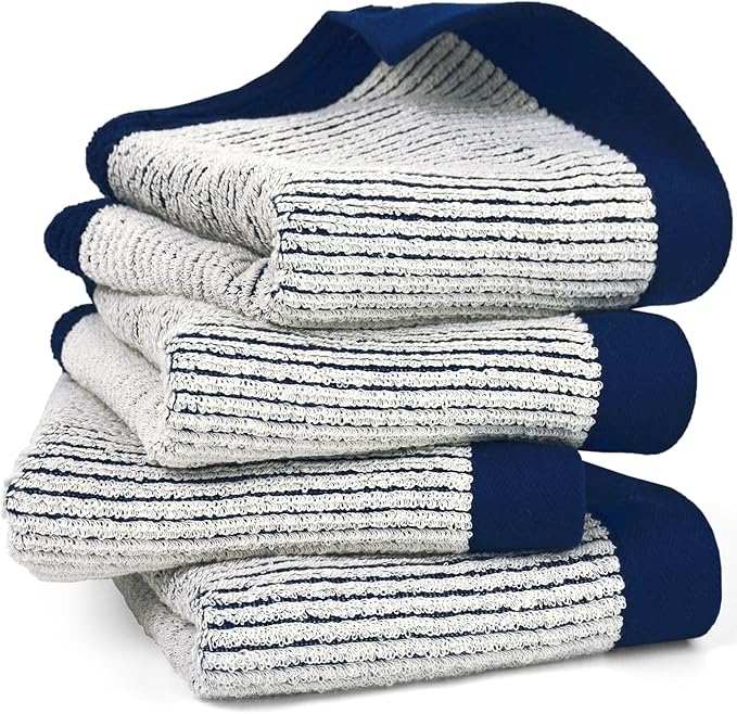 Cleanbear Hand Towels for Bathroom Set of 4, Jacquard Weave Bath Hand Towels by Cleanbear