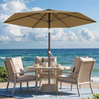 AreShark 7.5FT Patio Umbrella Table Market Umbrella with 6 Sturdy Ribs, Button Tilt/Crank, Heavy-Duty Outdoor Umbrellas for Pool, Deck, Garden and Backyard, Khaki - Image 6