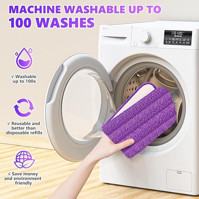 6 Pack Reusable Mop Pads Compatible - Image 3