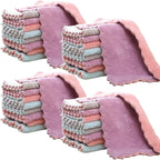 32 Pack Kitchen Cloth, Microfiber Dish Towels Washcloths, Super Absorbent Coral by SAOYOAS