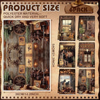 Breling 6 Pcs Western Cowboy Scene Kitchen Towel Wooden House Barn Vintage - Image 2