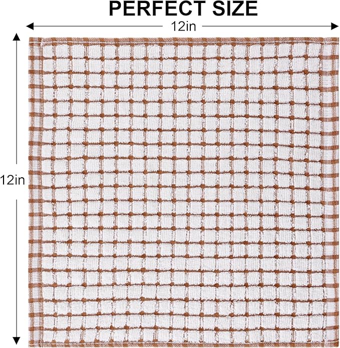Kitinjoy Cotton 12 Pack Terry Kitchen Dish Cloths, 12 x 12 Inches Super Soft - Image 6