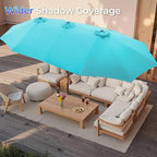SUPERJARE 15FT Outdoor Umbrella for Patio, Double sided Pool Umbrellas with Fade Resistant Canopy, Large Table Umbrella for Deck, Market, Backyard - Light Blue - Image 4