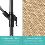 Best Choice Products 10ft Offset Cantilever Hanging Market Patio Umbrella, 8 Sturdy Ribs, Easy Adjustment - Sand - Image 6