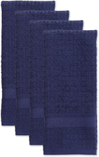 DII Basic Terry Collection Waffle Dishtowel Set, Solid Blue, 4 Piece - Image 2