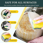 Kitchen Sponges – 12 Pack – Non-Scratch Dual-Sided Cellulose Scrub Sponges - Image 3