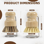 6-Piece Bamboo Dish Brush Set - Image 5