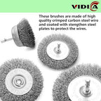 Wire Brush Set 20 Pcs, 1/4 Inch Hex Shank Wheel - Image 5