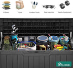 YITAHOME 80 Gallon Outdoor Storage Box, Large Waterproof Resin Deck Box, Indoor Outdoor Lockable Storage Container for Patio, Garden, Cushions, Tools, Equipment (Dark Gray) - Image 4