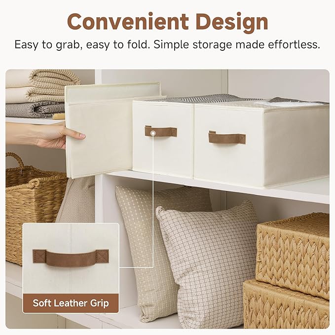 StorageWorks Closet Organizers and Storage Bins, Foldable Shelf Baskets - Image 5