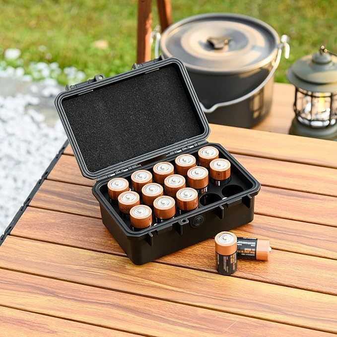 KIWIFOTOS 15 Slots C Battery Organizer Storage Case Heavy Duty IP67 Waterproof - Image 4