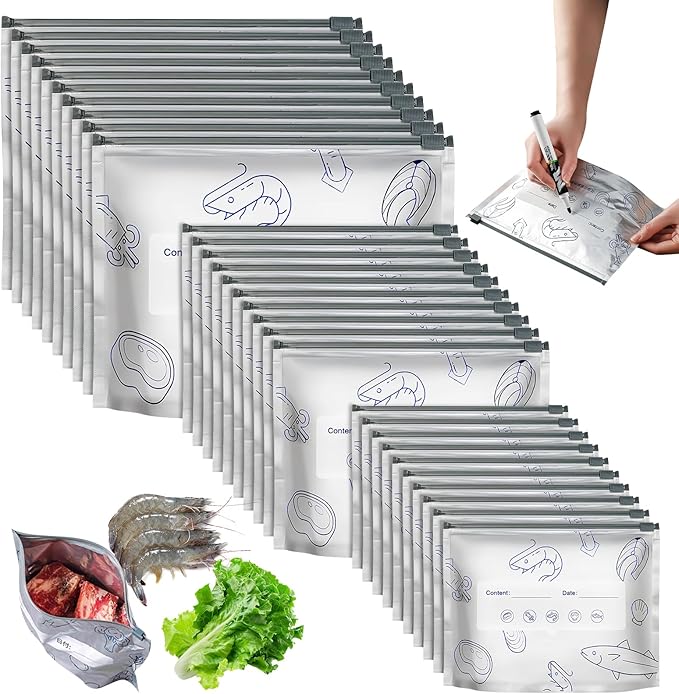 30PCS Reusable Aluminum Foil Sealable Storage Bags, 2025 New Resealable Vacuum by Unknown