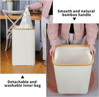 Slim Laundry Hamper, 75L Beige Narrow Laundry Basket - Image 4