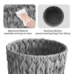 Wicker Trash Can, Small Bathroom Trash Can, Waterproof Wicker Waste Basket - Image 6