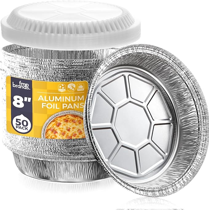 Fit Meal Prep 50 Pack 8" Round Aluminum Foil Pans by FMPBRANDS