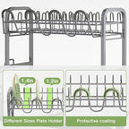 2 Tier Stainless Steel Large Capacity Dish Drainers Drying Rack - Image 5