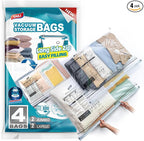 TAILI Vacuum Storage Bags 4 Pack, LONG SIDE ZIP, Storage Bulky Beddings by TAILI
