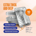 10-Pack Large Aluminum Steam Pans - Image 2