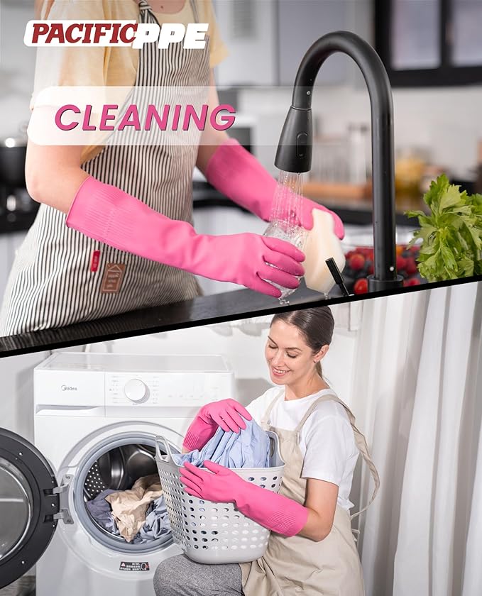 PACIFIC 2 Pairs Reusable Rubber Gloves - Image 5