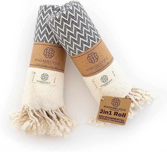 Madamelique Exclusive Hand Towels Set of 2-18 x 40 Inches by Madamelique