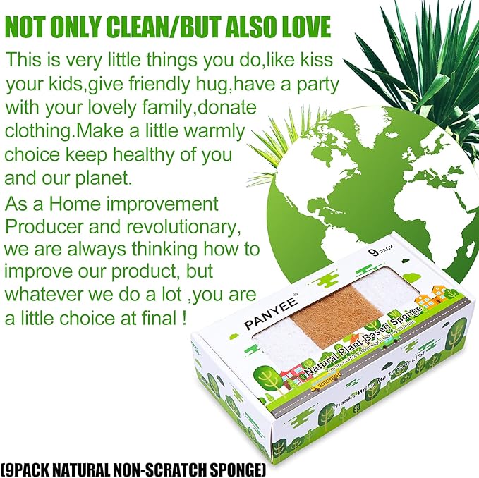 Natural Sponges Kitchen 9Pack, Eco Friendly Non-Scratch Scrub Sponge, - Image 6