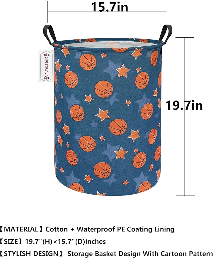 QUEENLALA Large Storage Basket, Laundry Hamper/Bathroom/Home Decor/Collapsible - Image 2