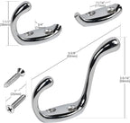 Rok Hardware Heavy Duty Dual Coat Hook, 10 Pack ROKCH101CH - Image 2