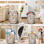 Bunny Rabbit Laundry Basket, Foldable Rabbit Flower Laundry Hamper Tote Bag - Image 7