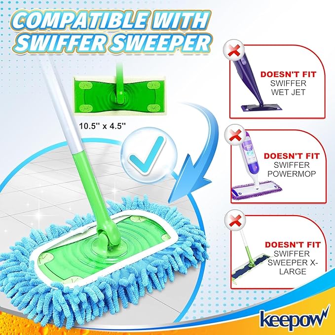 KEEPOW Reusable Microfiber Mop Pads Compatible - Image 3